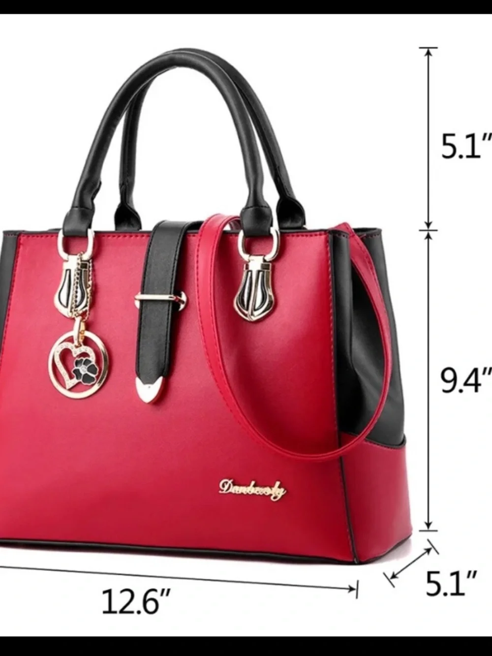 Elegant Red and Black Bag Satchel Purse NEW